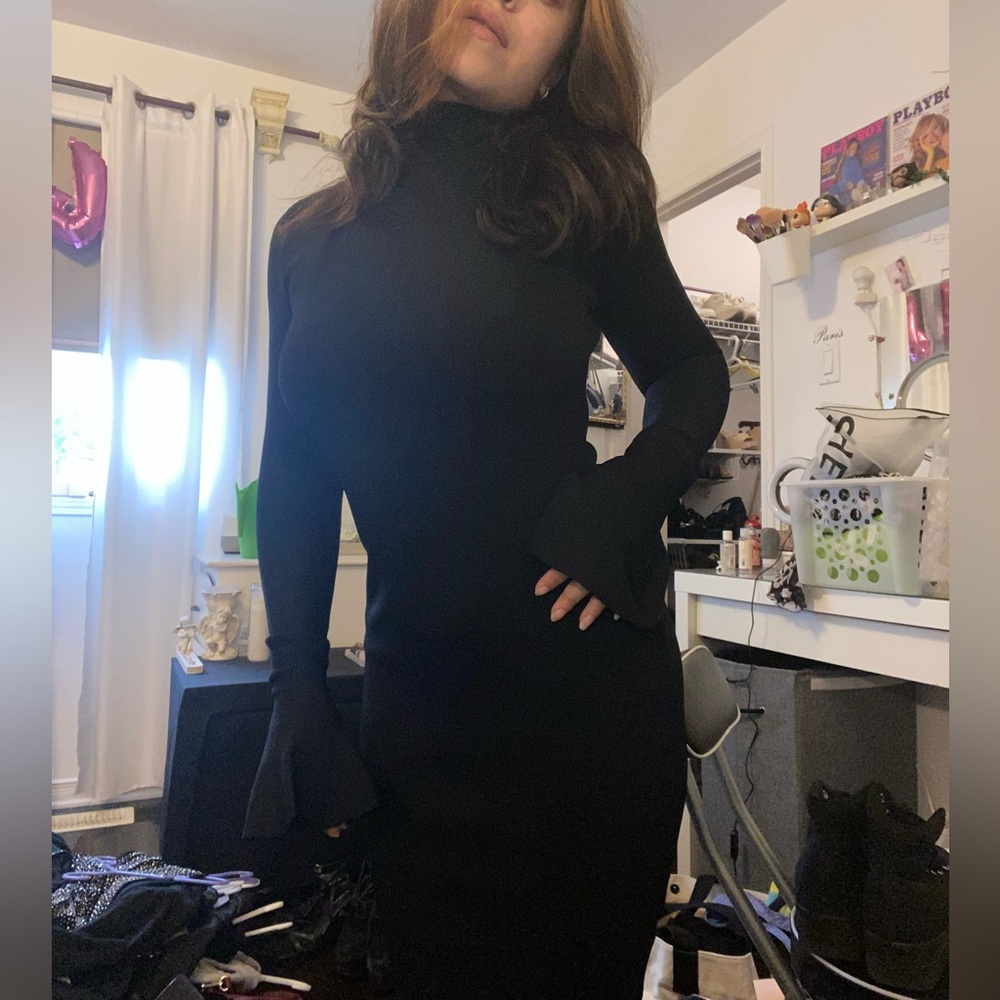 Michael Kors form fitting midi knit dress